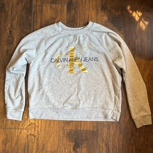 Calvin Klein sweatshirt gray with gold size L (E15)